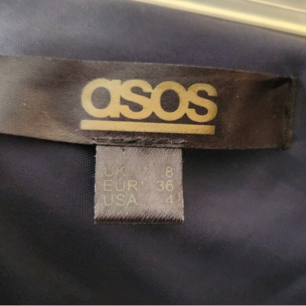 Navy one shoulder ASOS midi dress - Picture 2 of 4